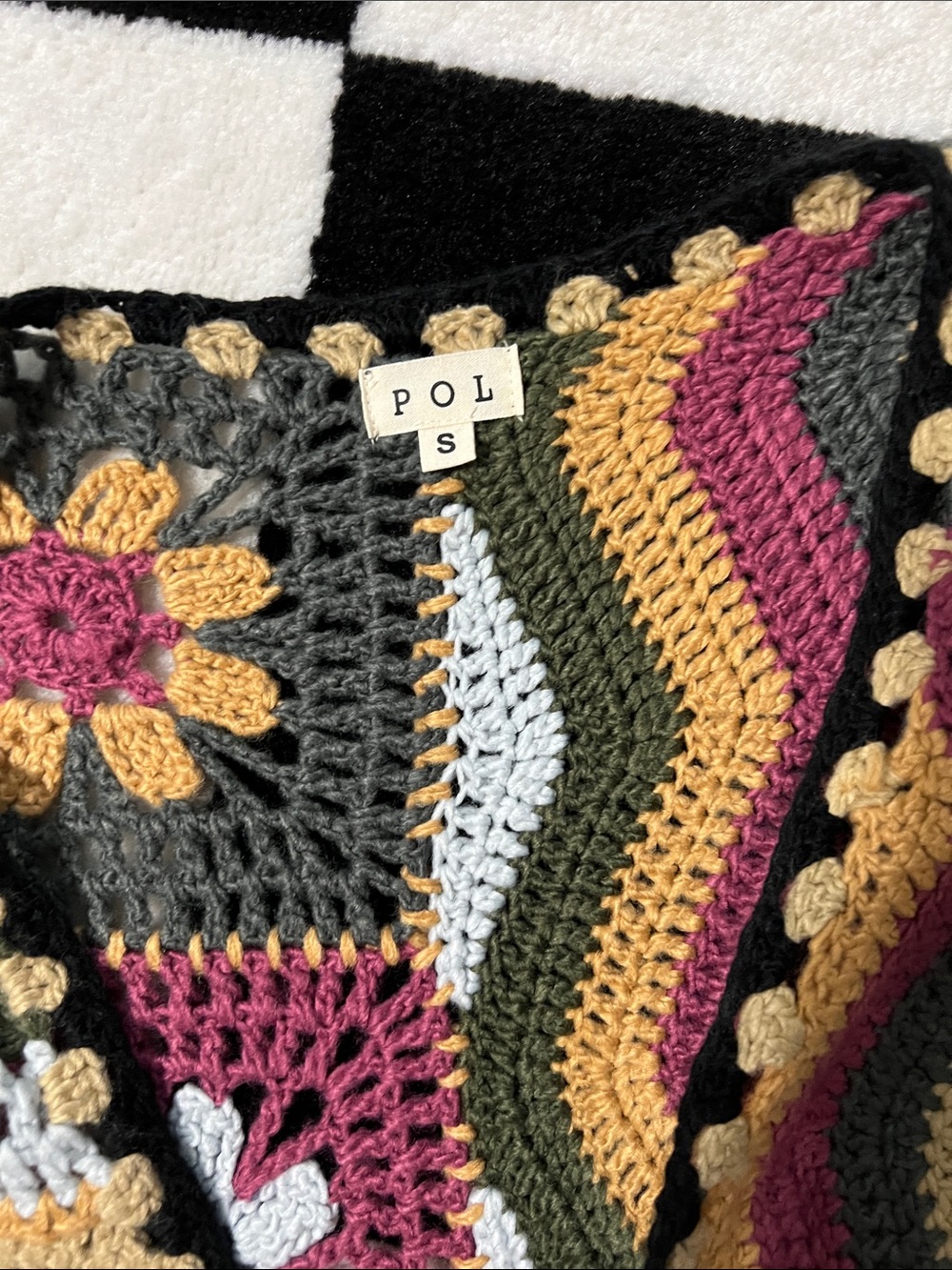 Multi-Color Crochet Patchwork Cardigan Sweater - Women - Picture 2 of 5